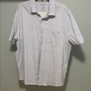 Tailor Vintage Blue and White Geometric Shirt